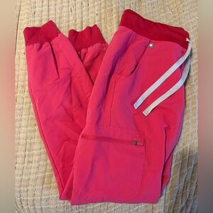 Shocking Pink FIGS Zamora Jogger Scrubs [EXTRA SMALL]